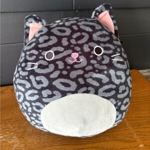 Squishmallows Leopard-Print Cat Plush - Gray & Pink